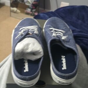 Timberland Womens Denim Slides Size 10